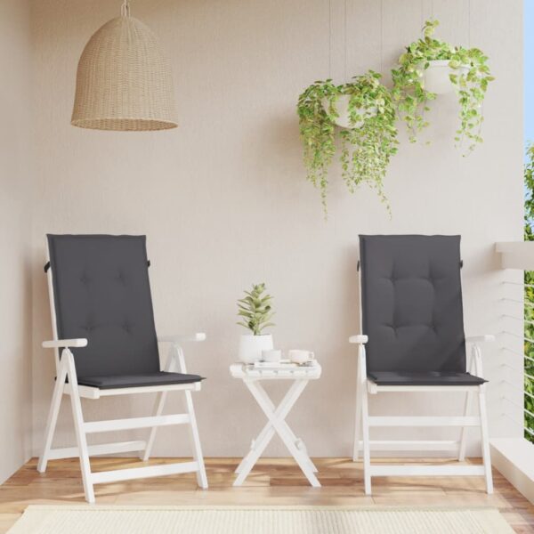 HomeDiscount-Garden Highback Chair Cushions 2 pcs Anthracite 120x50x3 cm Fabric