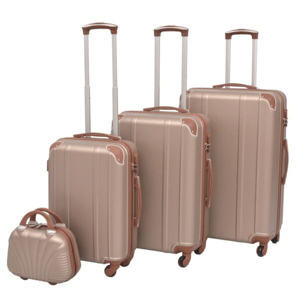 HomeDiscount-Four Piece Hardcase Trolley Set Champagne