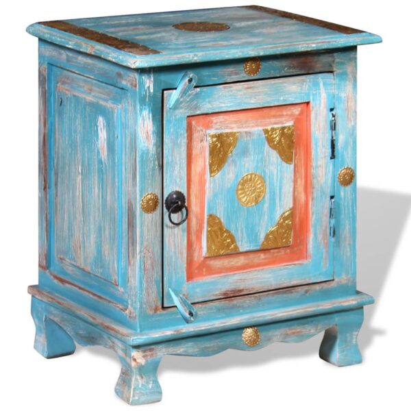 HomeDiscount-Nightstand Solid Mango Wood Blue