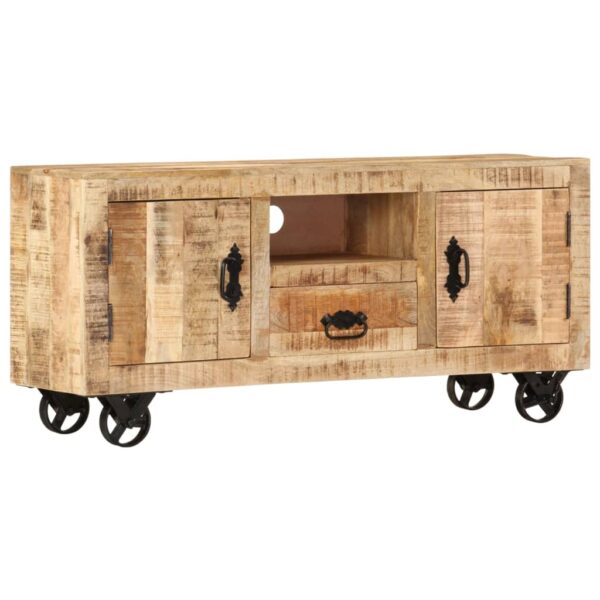 HomeDiscount-TV Cabinet Rough Mango Wood 110x30x50 cm