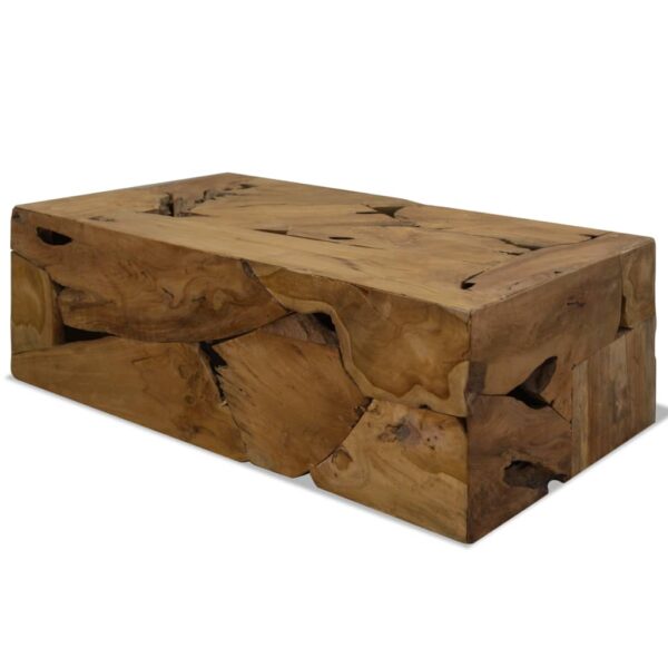 HomeDiscount-Coffee Table 90x50x30 cm Genuine Teak Brown