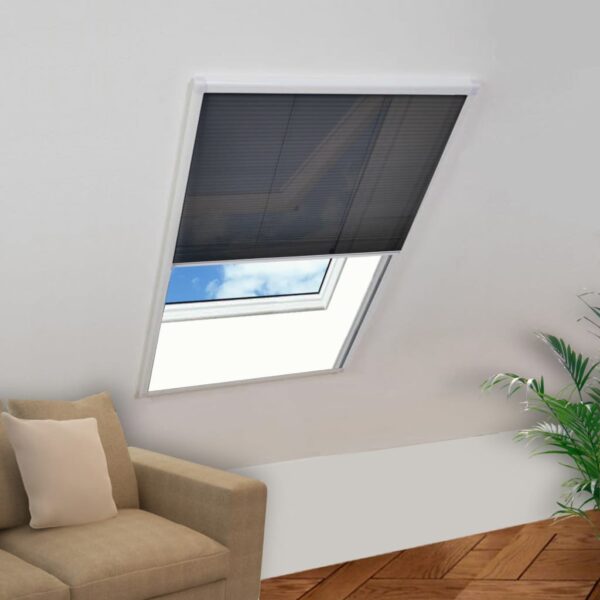 HomeDiscount-Plisse Insect Screen for Windows Aluminium 80x120 cm