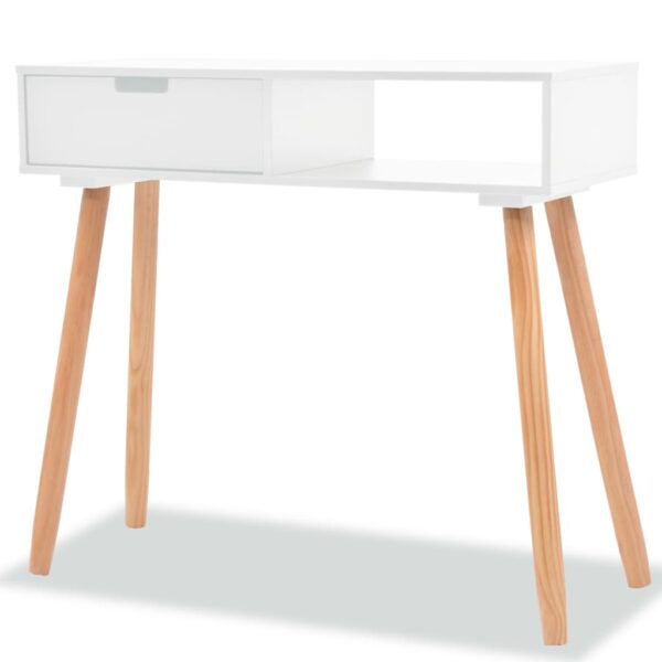 HomeDiscount-Console Table Solid Pinewood 80x30x72 cm White