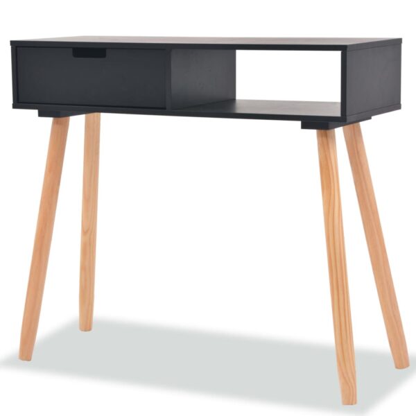 HomeDiscount-Console Table Solid Pinewood 80x30x72 cm Black