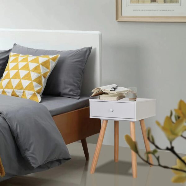 HomeDiscount-Bedside Tables 2 pcs Solid Pinewood 40x30x61 cm White