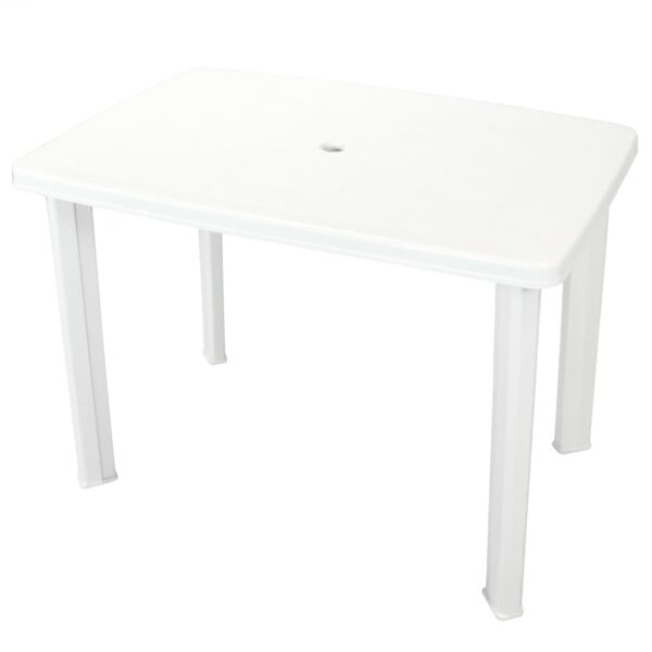 HomeDiscount-Garden Table White 101x68x72 cm Plastic