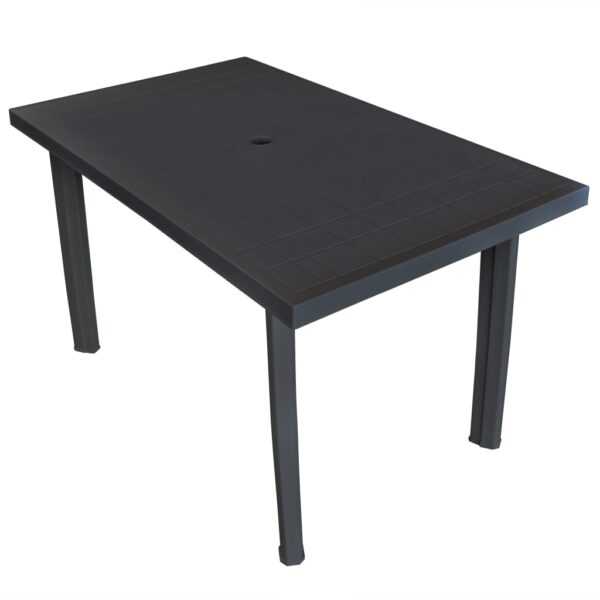 HomeDiscount-Garden Table Anthracite 126x76x72 cm Plastic