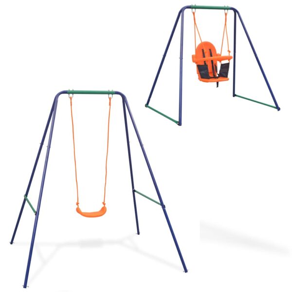 HomeDiscount-2-in-1 Single Swing and Toddler Swing Orange