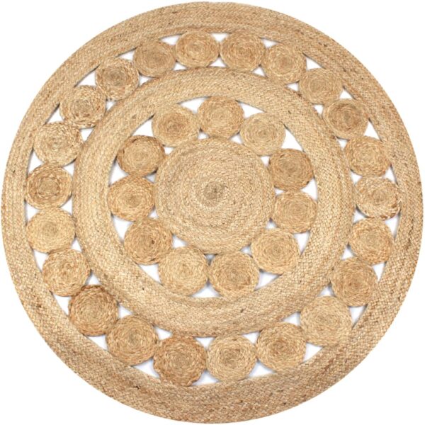 HomeDiscount-Area Rug Braided Design Jute 120 cm Round