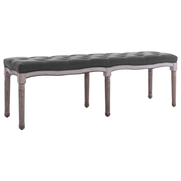 HomeDiscount-Bench Linen Solid Wood 150x40x48 cm Dark Grey