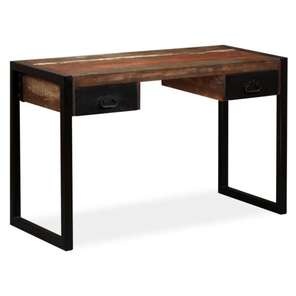 HomeDiscount-Desk with 2 Drawers Solid Reclaimed Wood 120x50x76 cm