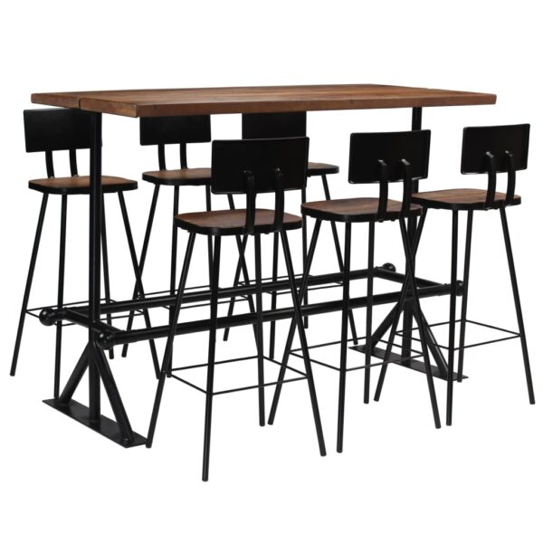 HomeDiscount-Bar Set 7 Piece Solid Reclaimed Wood