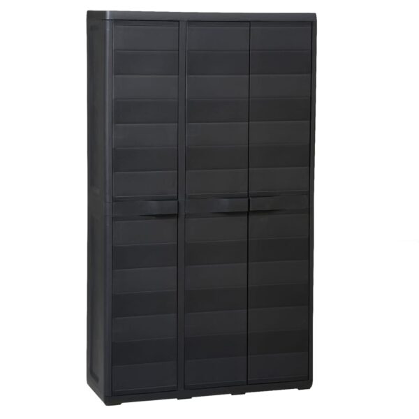 HomeDiscount-Garden Storage Cabinet with 4 Shelves Black