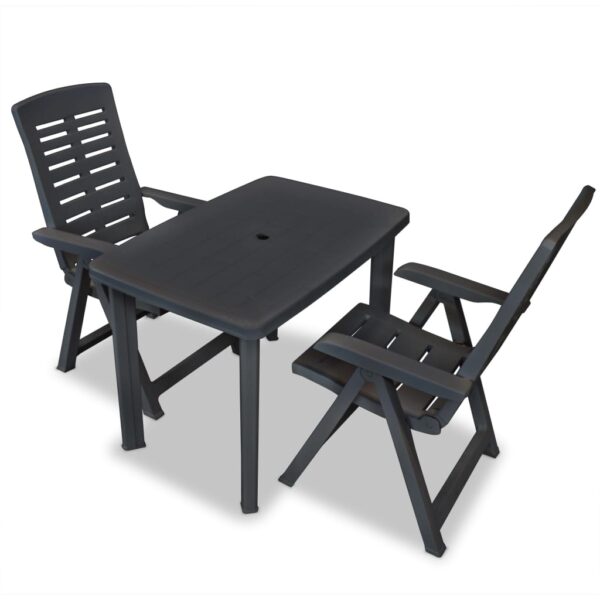 HomeDiscount-3 Piece Bistro Set Plastic Anthracite