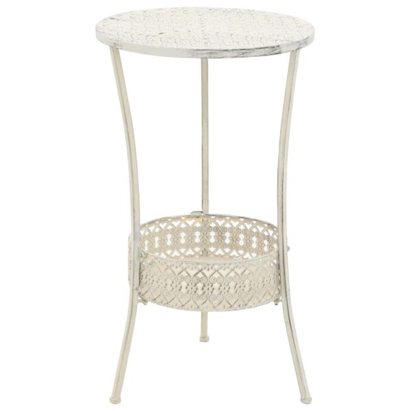 HomeDiscount-Bistro Table Vintage  Round Metal 40x70 cm White