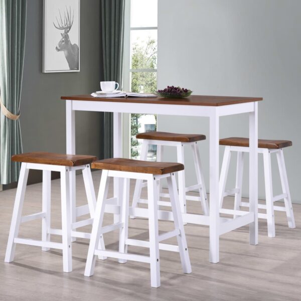 HomeDiscount-Bar Table and Stool Set 5 Pieces Solid Wood