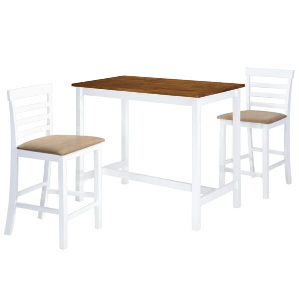 HomeDiscount-Bar Table and Stool Set 3 Pieces MDF Dark Brown