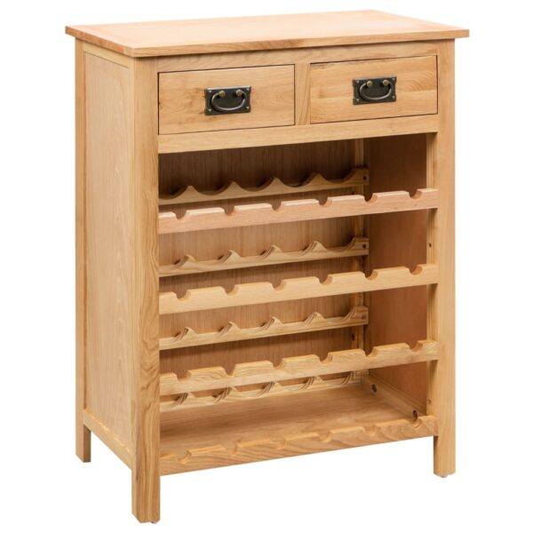 HomeDiscount-Wine Cabinet 72x32x90 cm Solid Oak Wood