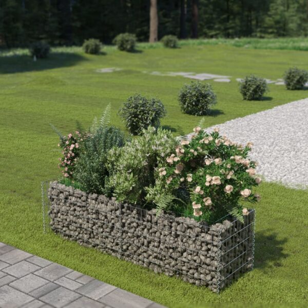 HomeDiscount-Gabion Raised Bed Galvanised Steel 180x50x50 cm