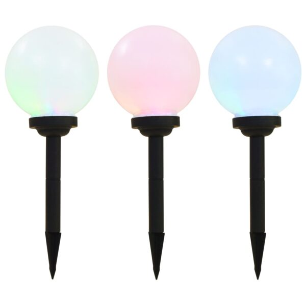 HomeDiscount-Outdoor Solar Lamps 3 pcs LED Spherical 20 cm RGB