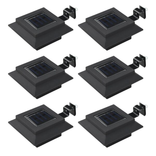 HomeDiscount-Outdoor Solar Lamps 6 pcs LED Square 12 cm Black