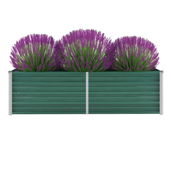 HomeDiscount-Garden Raised Bed Galvanised Steel 160x40x45 cm Green