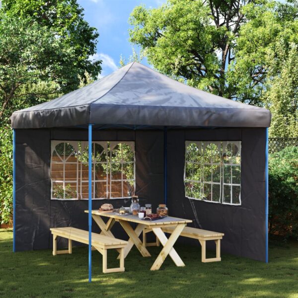 HomeDiscount-Party Tent Sidewall 2 pcs with Window PE Anthracite