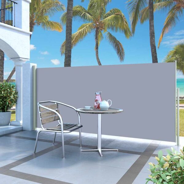 HomeDiscount-Retractable Side Awning 140 x 300 cm Grey