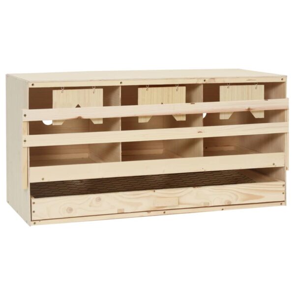 HomeDiscount-Chicken Laying Nest 3 Compartments 72x33x38 cm Solid Pine Wood