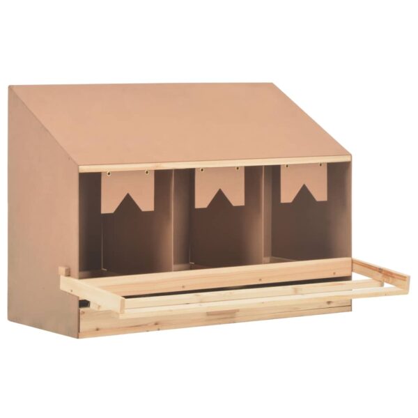 HomeDiscount-Chicken Laying Nest 3 Compartments 93x40x65 cm Solid Pine Wood