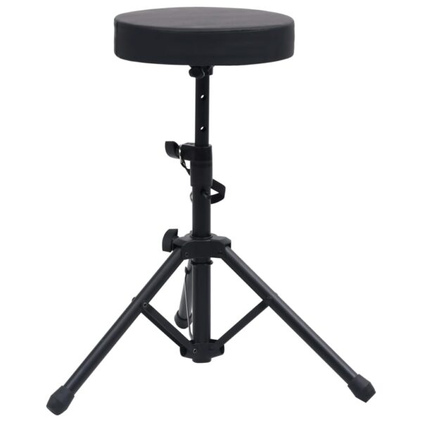 HomeDiscount-Adjustable Drum Stool Black Round