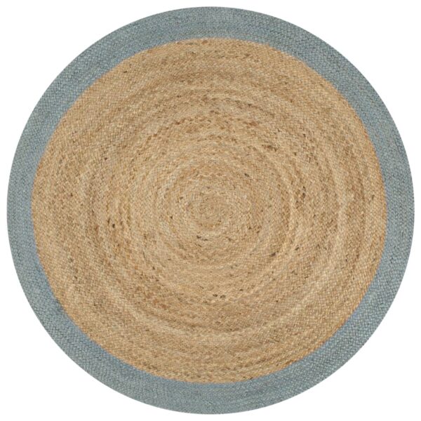 HomeDiscount-Handmade Rug Jute with Olive Green Border 120 cm