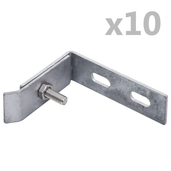 HomeDiscount-Wall Corner Connector 10 Sets Silver