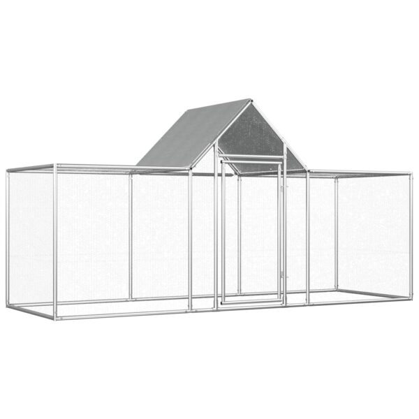 HomeDiscount-Chicken Coop 3x1x1.5 m Galvanised Steel