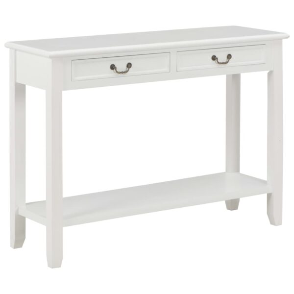 HomeDiscount-Console Table White 110x35x80 cm Wood