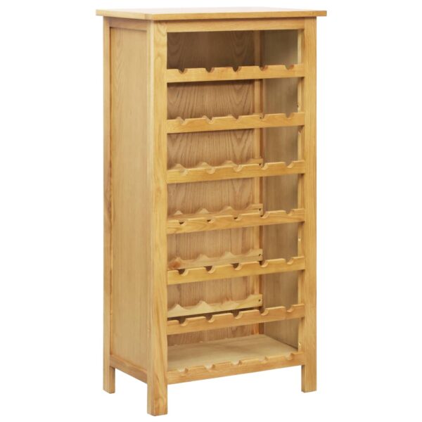 HomeDiscount-Wine Cabinet 56x32x110 cm Solid Oak Wood