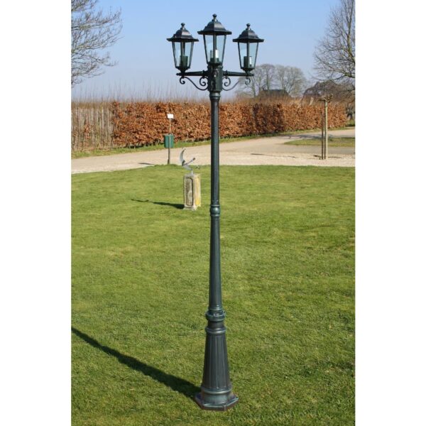 HomeDiscount-Garden Light Post 3-arms 215 cm Dark Green/Black Aluminium