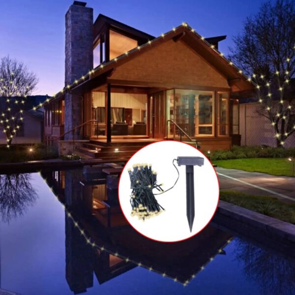 HomeDiscount-LED Solar String Lights Warm White Christmas Decoration