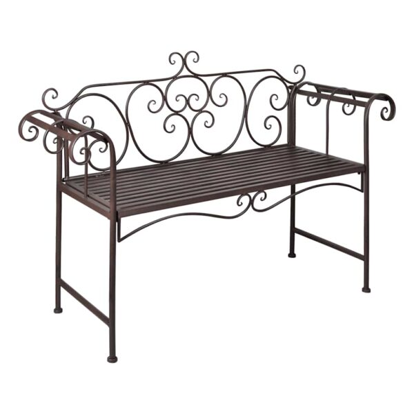 HomeDiscount-Garden Bench 132 cm Steel Antique Brown