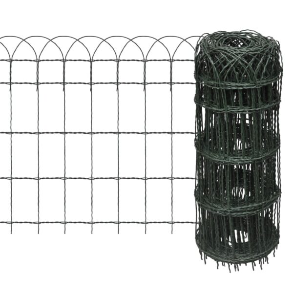 HomeDiscount-Garden Border Fence Powder-coated Iron 10x0.65 m