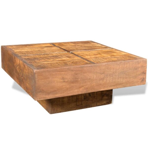 HomeDiscount-Coffee Table Brown Square Solid Mango Wood