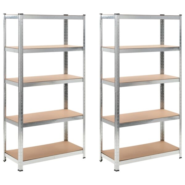 HomeDiscount-Storage Shelf Silver 2 pcs