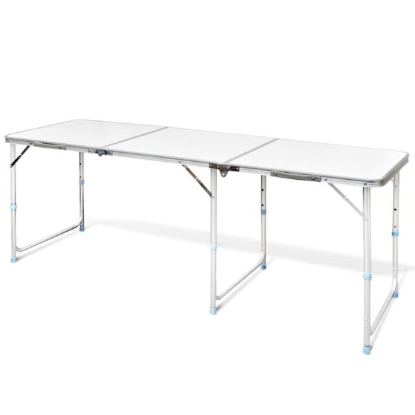 HomeDiscount-Foldable Camping Table Height Adjustable Aluminium 180 x 60 cm