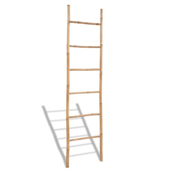 HomeDiscount-Bamboo Towel Ladder with 6 Rungs