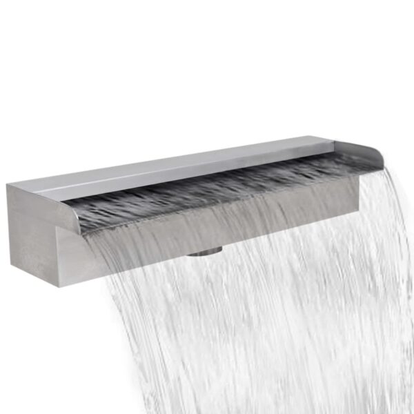 HomeDiscount-Rectangular Waterfall Pool Fountain Stainless Steel 45 cm