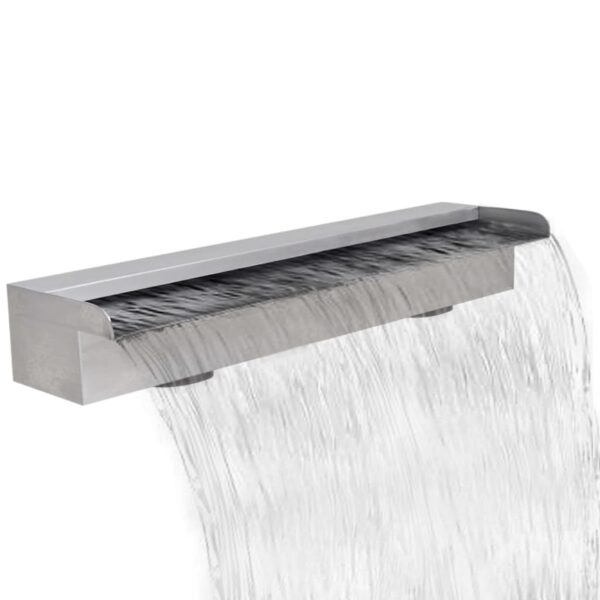 HomeDiscount-Rectangular Waterfall Pool Fountain Stainless Steel 60 cm