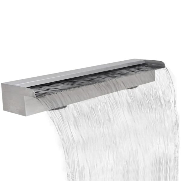 HomeDiscount-Rectangular Waterfall Pool Fountain Stainless Steel 90 cm