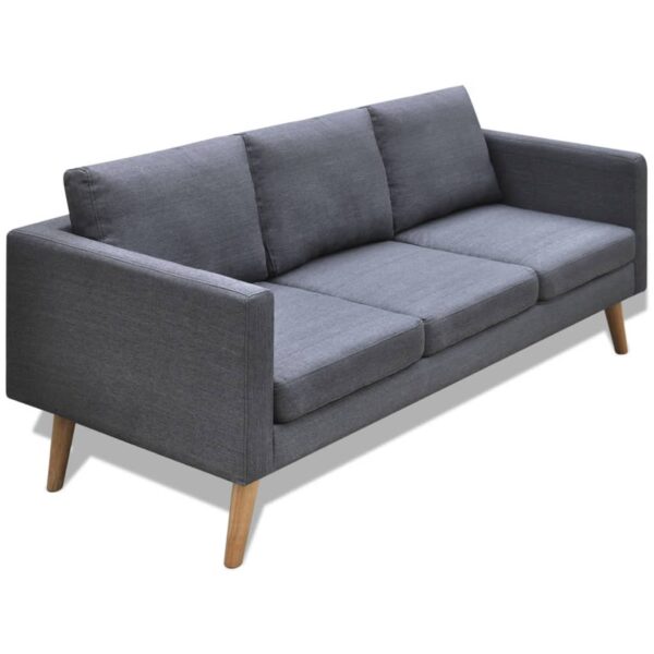 HomeDiscount-Sofa 3-Seater Fabric Dark Grey