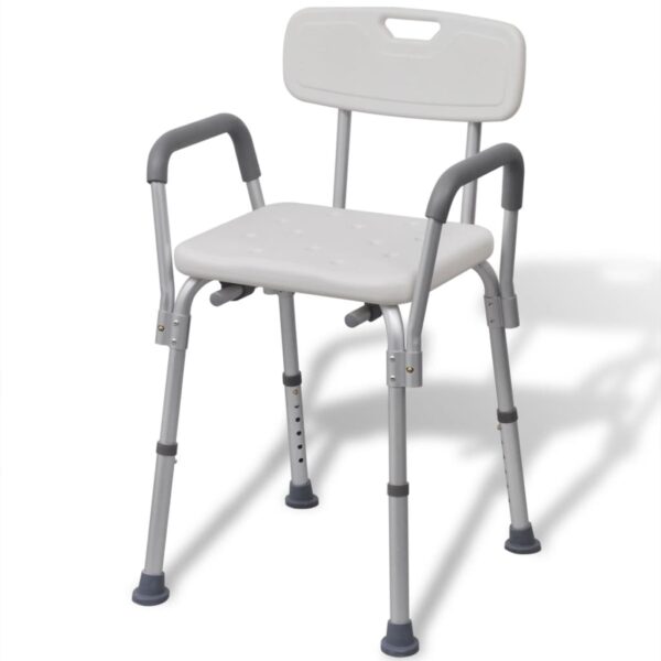 HomeDiscount-Shower Chair Aluminium White