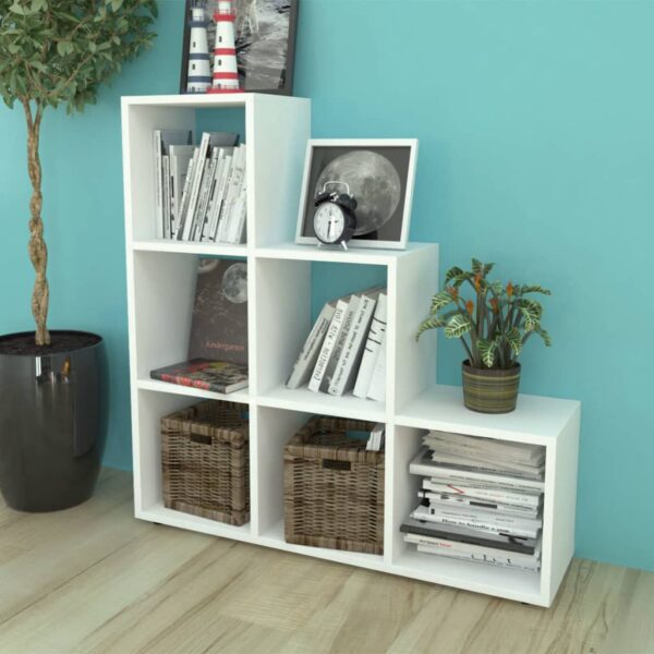 HomeDiscount-Staircase Bookcase/Display Shelf 107 cm White